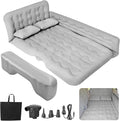 SUV Air Mattress - Thickened Double-Sided Flocking Travel Inflatable Mattress Bed With Electric Air Pump and 2 Pillows for Car Home Outdoor and Travel - Grey