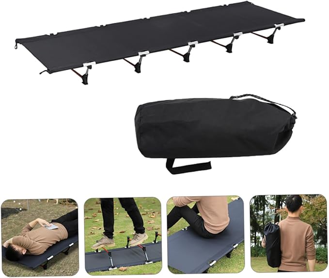 VANZACK Portable Folding Camping Cot with Stable Frame Heavy Duty Design for Outdoor Use Easy to Setup Guest Bed for Adults and Teens for Beach Hiking and Travel