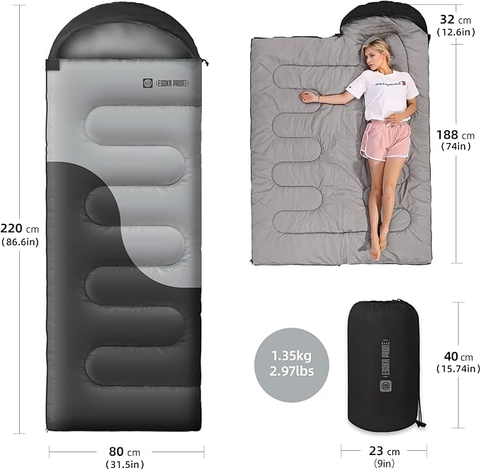 Sleeping Bags for Adults&ampKidsLightweight Waterproof Warm Weather Sleeping BagCompact Portable Sleeping Bag for CampingEssentials Gear for Camping Hiking Outdoor Travel