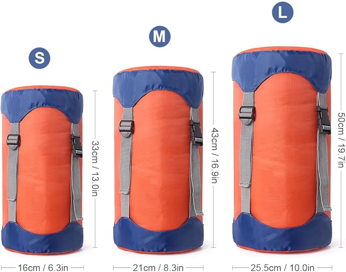 3pcs Compression Stuff Sack Set Lightweight Sleeping Bags Storage Compression Sack More 40% Storage for Camping Hiking Space Saving Gear for Camping Traveling Backpacking(6L+15L+25L)