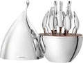 KINGSTONE Silverware Set with Waterdrop Storage Organizer Luxury 20 Piece Flatware Set for 4 18/10 Stainless Steel Cutlery Set with Diamond Cut Pattern Ideal for KitchenParty and Gift