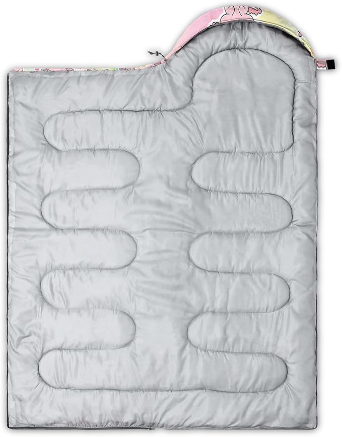 AILONEN Kawaii Panda Sleeping BagsLightweight &amp Waterproof3 Season Warm &amp Cool WeatherDreamy Purple Flower Animal Themed Sleeping Bags for BoysGirlsKidsAdults TravellingOutdoors