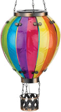 Regal Art &amp Gift 23.5 Inch Hot Air Balloon Solar Lantern – Hanging Solar-Powered LED Lights Waterproof Portable Decorative Outdoor Lamp Made of Metal &amp Glass for Garden Patios &amp Pathway