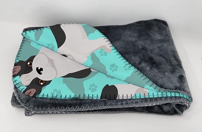 Caroline's Treasures MLM1003TBLT Black and White French Bulldog Soft Travel Blanket with Bag Airplane Blanket Indoor Outdoor Camping Blanket for Traveling Picnics Beach Trips Concerts
