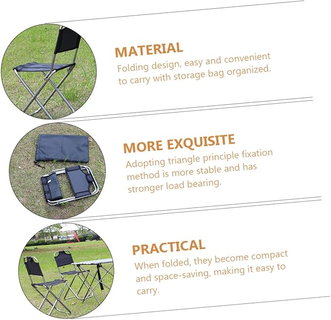 HANABASS Lightweight Folding Stool for Outdoor Activities Convenient Fishing Chair Portable Camping Seat with Sturdy Design for Picnics Barbecues and Hiking