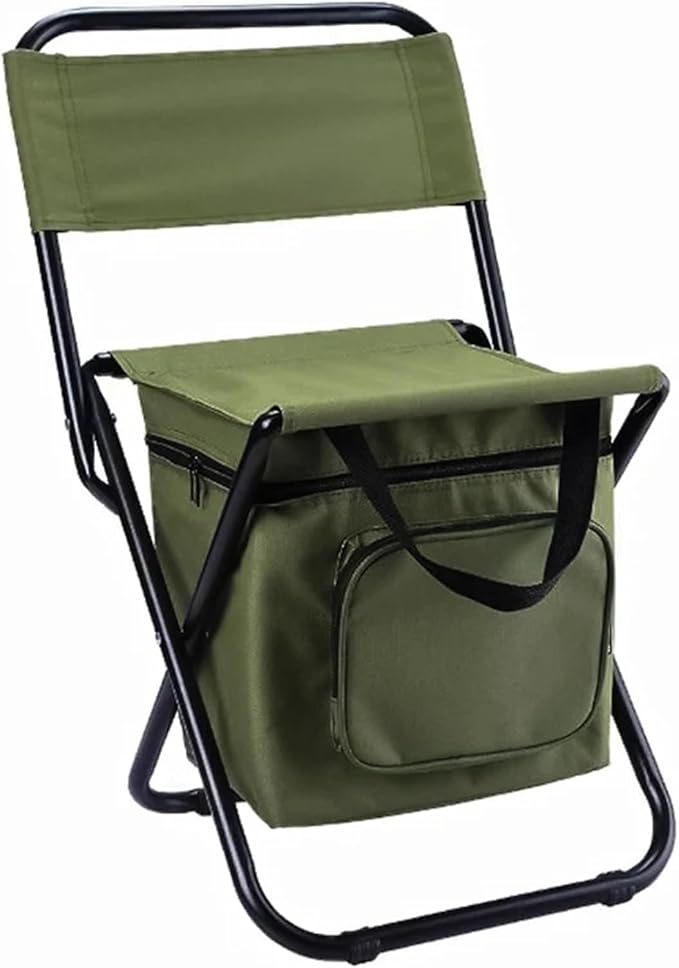 Fishing Chair with Cooler Bag Compact Fishing Stool Foldable Camping Chair Outdoor Folding Ice Bag Chair with Storage Bag (Size : Camouflage)
