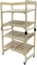 FixtureDisplays® 4-Tier Bakery Bread Rack with Angled Shelves Wooden Display Rack Bread Store Rack 30X18X55 101143