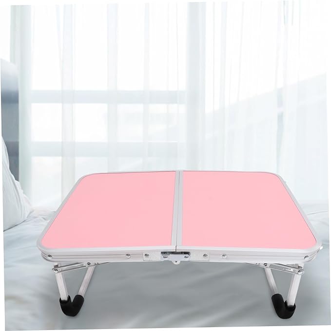 STOBAZA Aluminum Alloy Small Folding Table Portable Narrow Side Table for Dorm Reading Camping Desk Wide Surface for Laptop Books