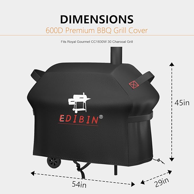 Grill Cover for Royal Gourmet CC1830W 30 Inch Charcoal Grill Smoker Griddle Cover for Royal Gourmet CC1830S 30/CC1830SC Outdoor Gas GriddleWater-Resistant BBQ Cover