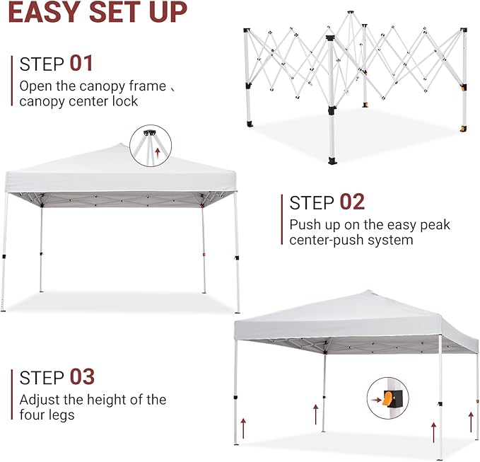 CABIHOME Quick Setup Pop Up Canopy Tent 10x10ft – Waterproof Outdoor Gazebo Shelter with Mesh Sidewalls &amp Mosquito Netting Portable Folding Tent for Camping Patio Backyard Events