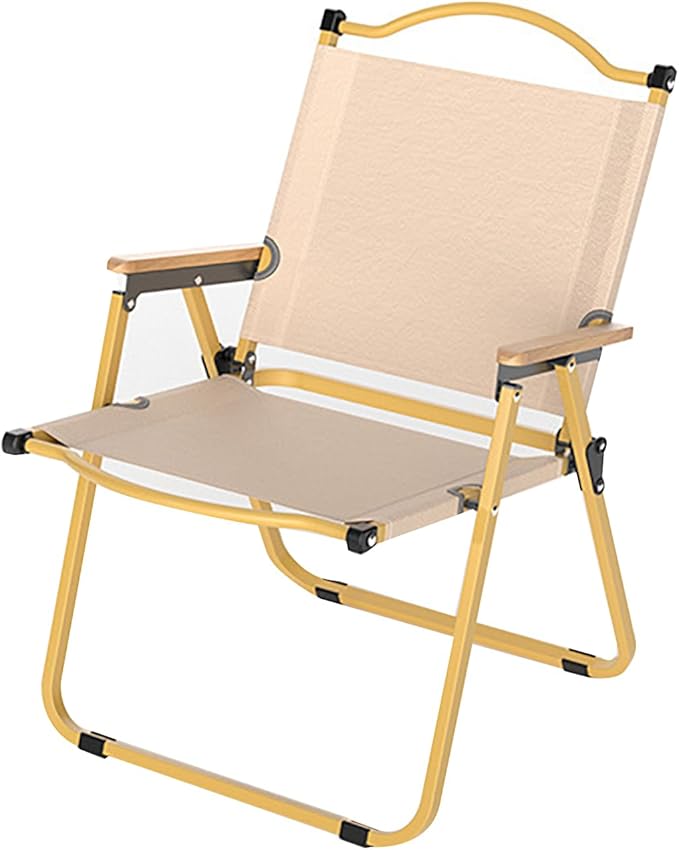 Folding Camping Chair Modern Outdoor Folding Chairs with Wood Armrest Portable Outdoor Folding Chairs for Adults Heavy Duty for Beach Fishing Trip Picnic