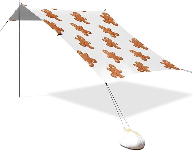 Christmas Gingerbread ManCamping Sun Shelters 9.2 x 10.5 FT Beach Canopy Tent Sun Shade with Carrying Bag for Camping Trips Fishing Backyard Fun or Picnics 21341648