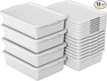 15 L Plastic Commercial Bus Box with Lid 12-Pack Restaurant Dish Tub Gray