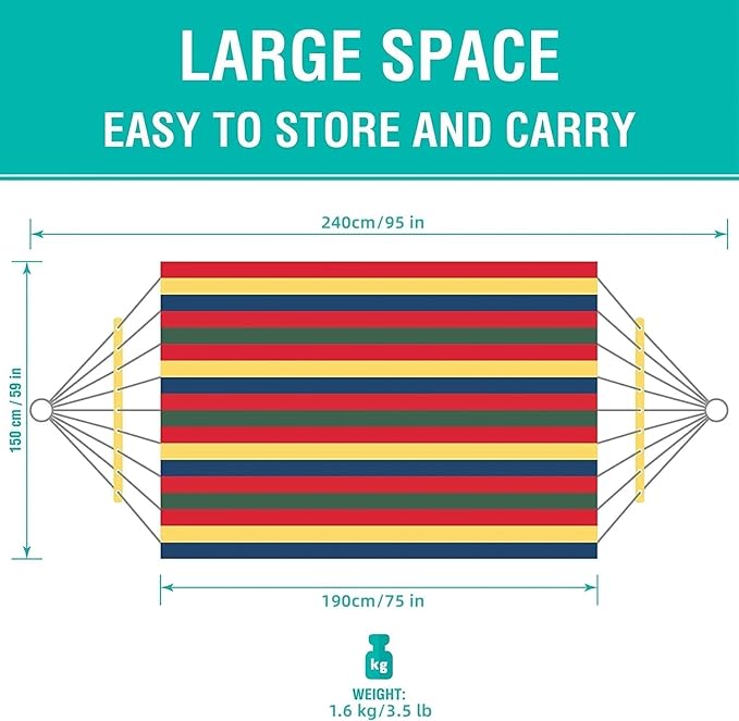 Camping hammocks Single Camping Hammock 450lbs Durable Canvas Fabric with Two Anti Roll Balance Beam and Sturdy Metal Knot Tree Straps for Backpacking Travel Beach Backyard + Travel Bag