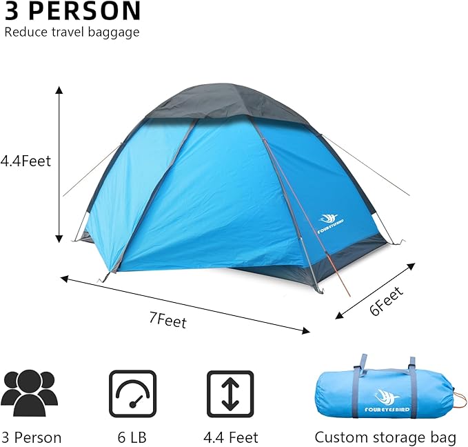 2-3 Person Backpacking Tent 3-4 Season Lightweight Waterproof Tents with Two Doors for Outdoor Camping Hiking Family Beach Hunting Travel