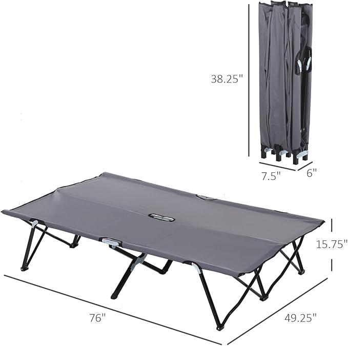 Elevated Camping Cot 2-Person Portable Sleeping Cot with Carry Bag