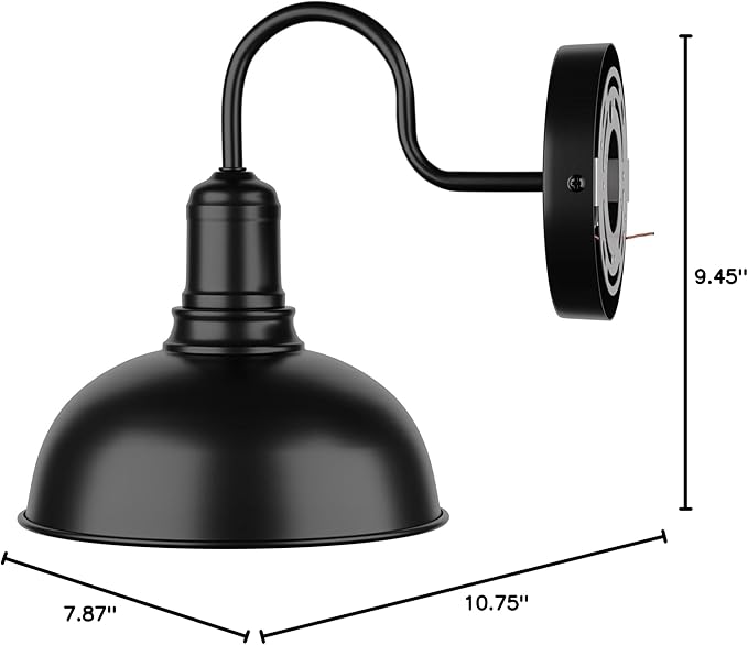Outdoor Wall Sconce 2 Pack Exterior Waterproof Farmhouse Barn Light Fixture Black Garage Wall Lantern Anti-Rust Front Porch Lamp