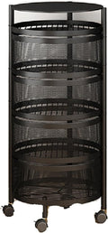 JITUIHOM Kitchen Rack Round Rotating Multi-Layer Kitchen Storage Rack Fruit and Vegetable Basket Floor-to-Ceiling(BlackMedium)
