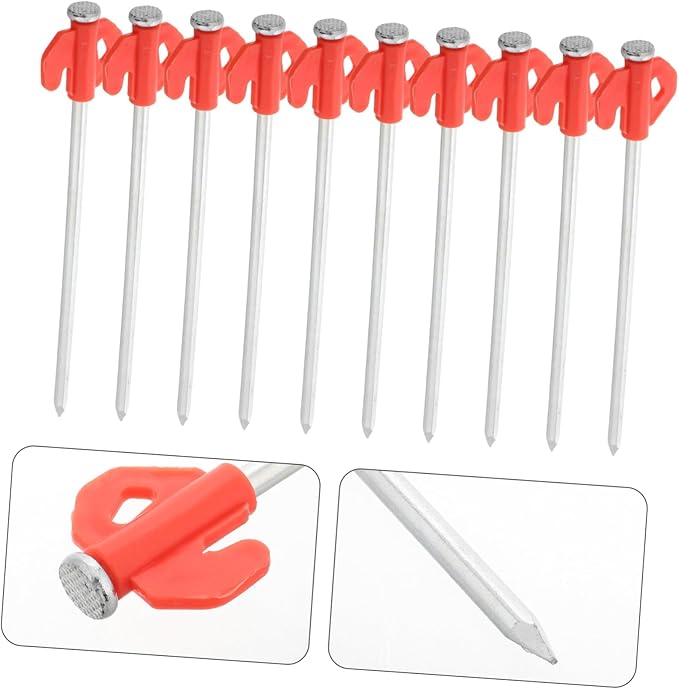 20Pcs Heavy Duty Tent Stakes for Outdoor Camping Windproof Ground Nails for Stable Anchoring Durable Metal Garden Stakes Effortless Installation for Lawn and Camping