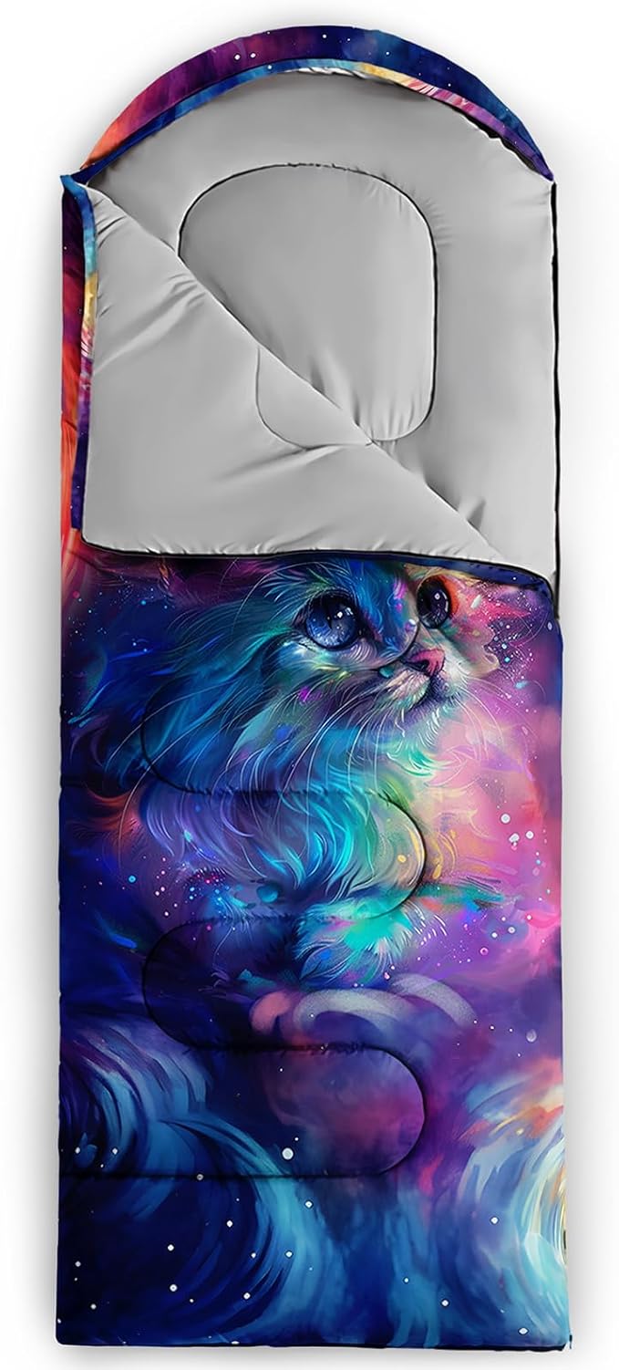 AILONEN Cartoon Camping Sleeping Bag for Boys Girls AdultsLightweight &amp Waterproof3 Season Warm &amp Cold WeatherPortablePrinted Sleeping BagTravelingCampingHiking