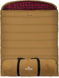 Teton Mammoth Queen Size Double Sleeping Bag- A Warm Bag The Whole Family can Enjoy – Great for Camping Hunting and Base Camp. Compression Sack Included