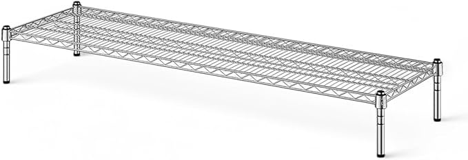 21 x 72 Chrome Wire Dunnage Shelf 8 Height – Heavy-Duty Steel Storage Platform Rust-Resistant NSF Certified Easy to Clean for Walk-in Coolers Freezers Restaurants Warehouses