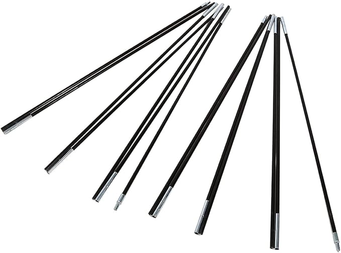 Universal Camping Tent Tarp Poles - 14 Sections Fiberglass Awning Support Rods Tent Pole Kit