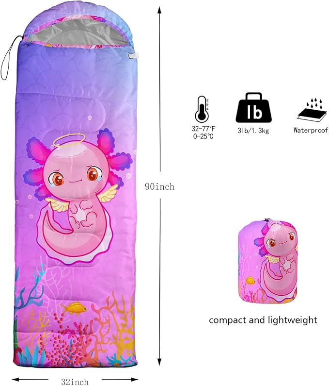 HOSIMA Dear Hunting Pattern Cold Weather Sleeping Bags for Kids AdultsBlack Light Weight Waterproof Sleeping Bags for Outdoors Hiking.
