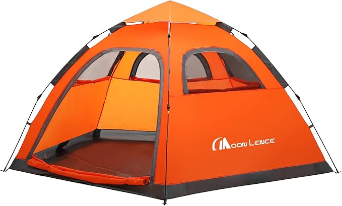 MOON LENCE Pop Up Camping Tent 3-4 Person Portable Automatic Instant Tent Windproof for Camping Hiking Mountaineering