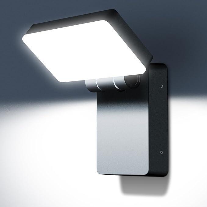 ledmo Modern LED Wall Light 40W 3000LM 5000K Outdoor Wallpack with 360° Rotate and 180° Fold Head Sconce Exterior Flood Lights Switch Control IP65 Waterproof for Safety Wall Mount Lighting