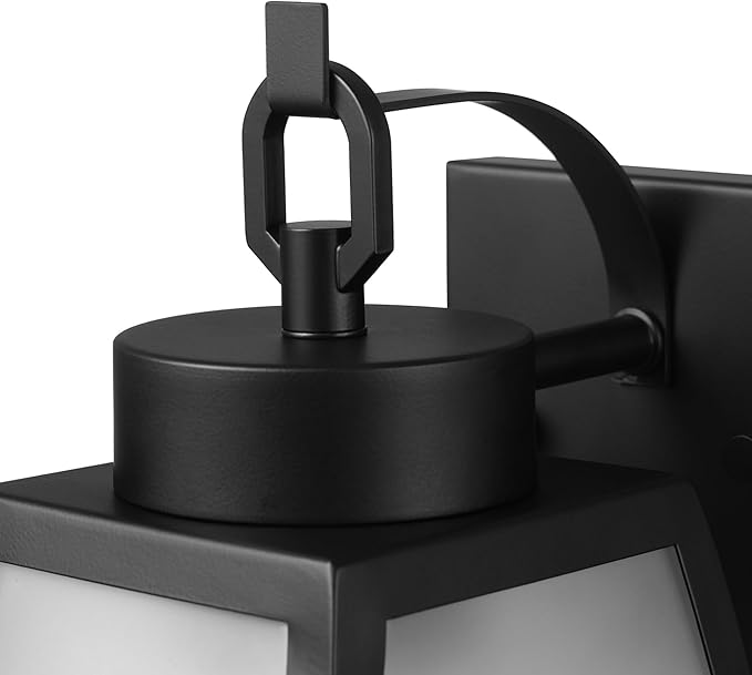 GLOBE Electric 60000166 1-Light Outdoor Wall Sconce Matte Black Frosted Glass
