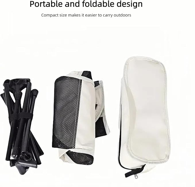 Folding Lawn 3.4lbs Portable Chair Heavy Duty Camping Chair for Adults Compact Outdoor Folding Seat White
