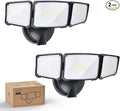 Philips 72W 7400LM LED Flood Lights Outdoor Switch Controlled Aluminum Security Lights 3 Adjustable Heads Wall Mount 5000K Daylight Waterproof for Yard Garage (2 Packs)