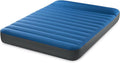 Intex 64012E TruAire Luxury Camping Mattress: Fiber-Tech – Puncture-Resistant Laminate – QuickFill USB Air Pump – 600lb Weight Capacity – Full Size Blue