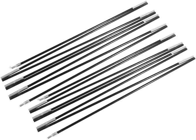 Camping Tent Pole Fiberglass Tent Pole Repair Kit 4.48M 2Pcs Fiberglass Camping Tent Pole Bars Outdoor Foldable Support Rods Awning Frames Kit for 5-6 Person Camping Tent