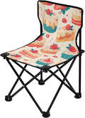 Cupcakes Portable Camping Chairs Folding Chair - Durable Oxford Fabric Lightweight Iron Frame Easy Fold Design - Ideal for Outdoor Activities Camping Fishing and Travel