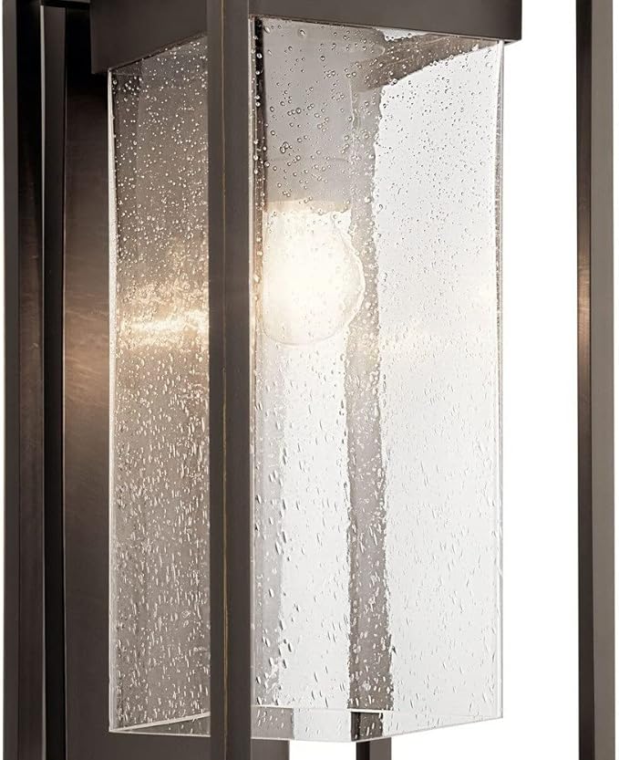 Kichler Mercer 20 inch 1 Light Outdoor Wall Light with Clear Seeded Glass in Olde Bronze® 18.75
