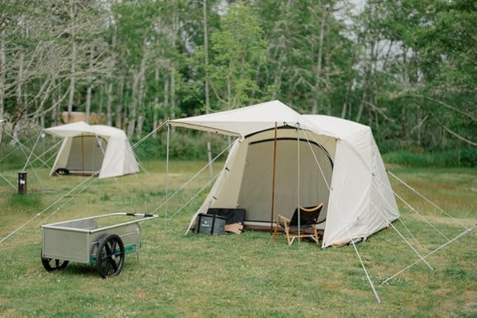 Snow Peak Alpha Breeze Tent Camping Tent Easy Set Up Water Repellent UV-Protective Finish Ivory 4 Person