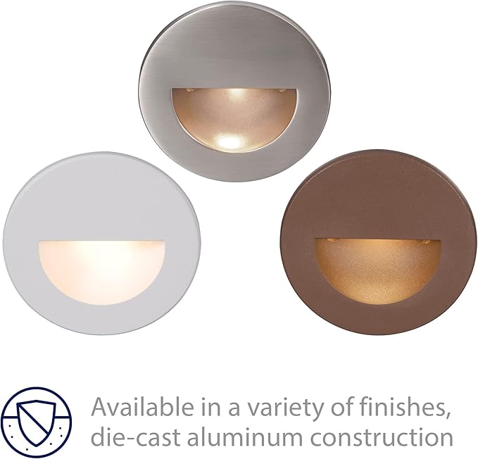 WAC Landscape Lighting LEDme 120V LED Half-Round Indoor and Outdoor Step and Wall Light Amber 1800K LED in White