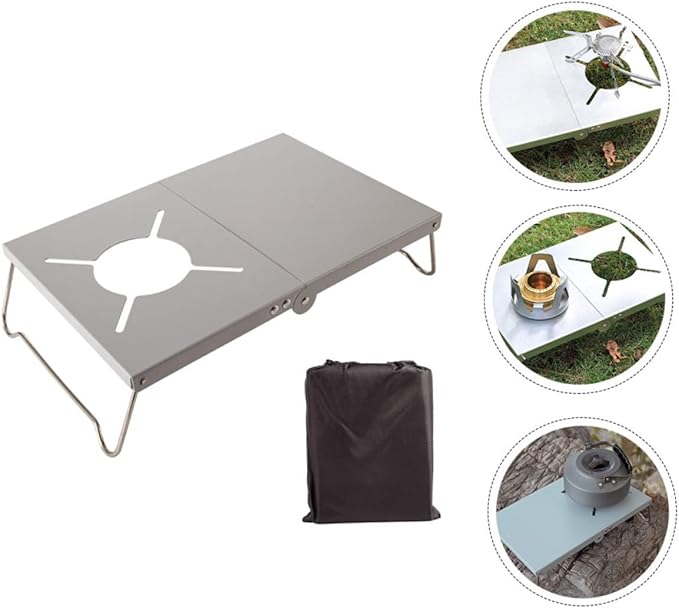 1set Portable Camping Table Lightweight Outdoor Picnic Desk Silver Finish Easy to Clean and Transport for Indoor and Outdoor Use