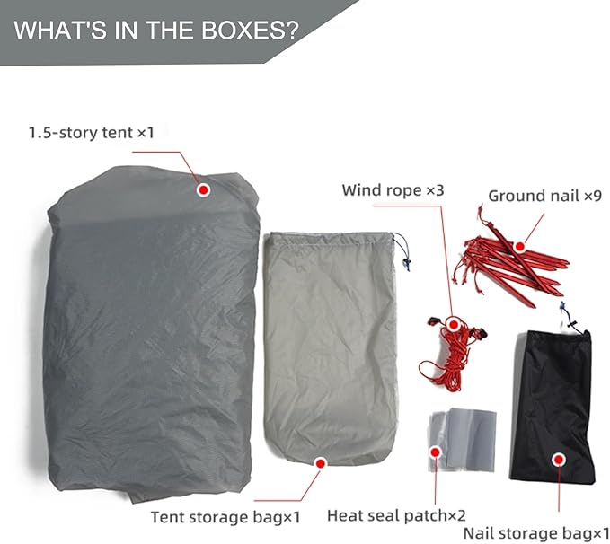 3F UL GEAR Lanshan 1 pro Tent Outdoor 1 Person Ultralight Camping Tent 3 Season Professional 20D Silnylon Rodless Camping Tent Waterproof Backpacking Tent for Camping Hiking Trekking(Gray)