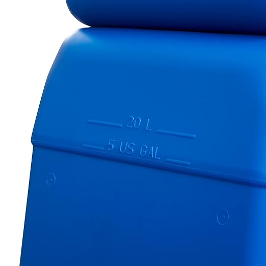Hudson Exchange 5 Gallon (20 Liter) Handled Container with Cap HDPE Blue 4 Pack