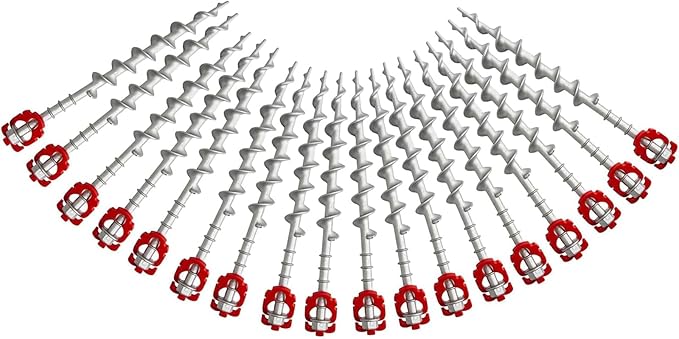18 Pcs 12 Aluminum Ground Anchors Tent Stakes Heavy Duty for Swing Set Anchors Screw in Kit for Tents Canopies ShedsAmusement FacilitiesSwing Sets Outdoor