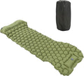 Camping Sleeping Pad with Foot Press Inflation &amp 3D Support - Lightweight Air Mattress (700g) for Backpacking 40D Nylon TPU Compact for Travel