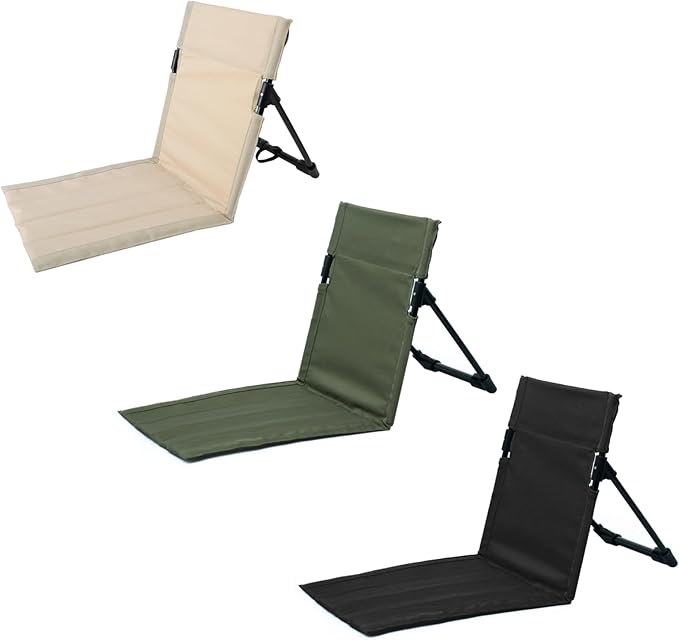 Yeory Folding Beach Chair - Breathable Stable Portable with Sponge Filling &amp Mesh Pocket - Lightweight Soft Sturdy - Olive Green
