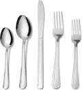 Silverware Set for 8 - Dominion 40PCS 18/0 Stainless Steel Flatware Utensils Cutlery Set Includ Steak Knife Fork Spoon for Home Restaurant Wedding Party Dishwasher Safe &amp Mirror Polished