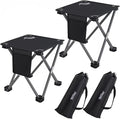 Roptat 2 Pack Camping StoolPortable Folding Compact Lightweight Stool Seat for Camping Fishing Hiking Gardening Outdoor Walking Backpacking Travelling and Beach with Carry Bag (Black)