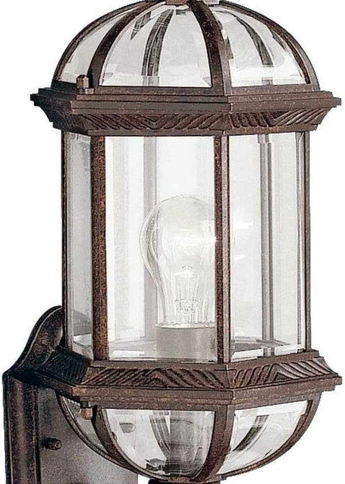 Kichler Barrie 22 Outdoor Wall Light in Black 1-Light Exterior Wall Sconce with Clear Beveled Glass (22 H x 8 W) 9736BK