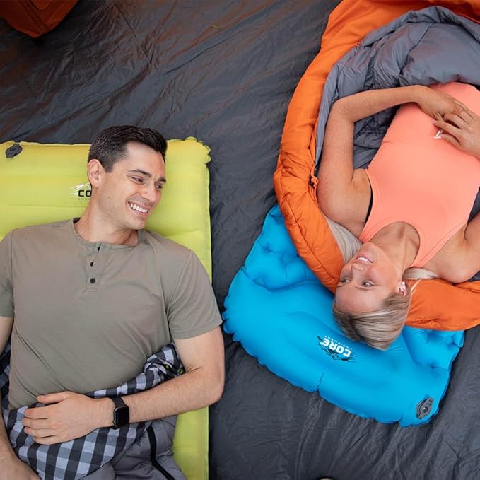 CORE Sleeping Pad for Camping | Perfect Ultralight Sleeping Mat for Tents &amp Camping Gear | Lightweight &amp Inflatable Blow Up Mattress for Travel Hiking &amp Outdoor Use