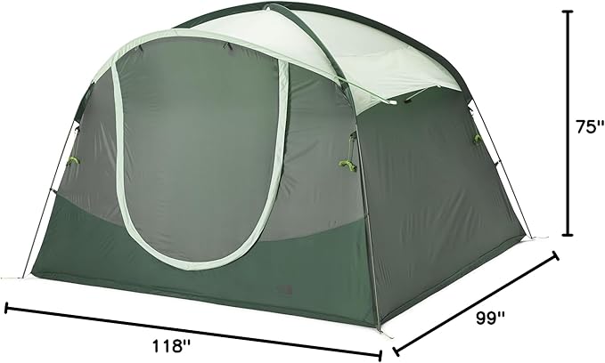 THE NORTH FACE Sequoia Tent | Waterproof Camping Tent Spacious &amp Easy to Set Up Front &amp Back Zipper Doors Side Windows